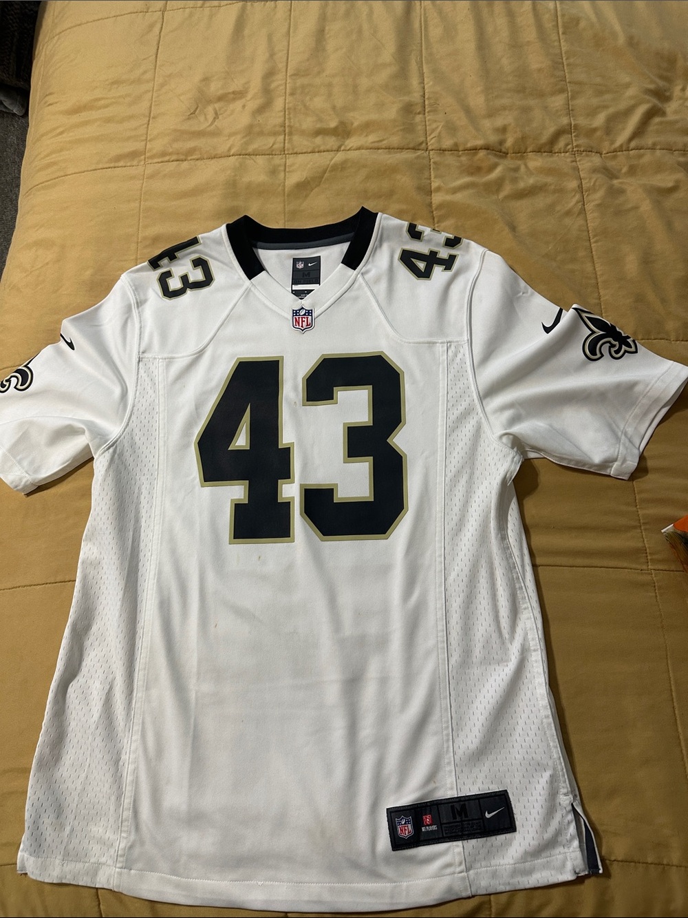 Nike White & Black #43 New Orleans Saints Jersey